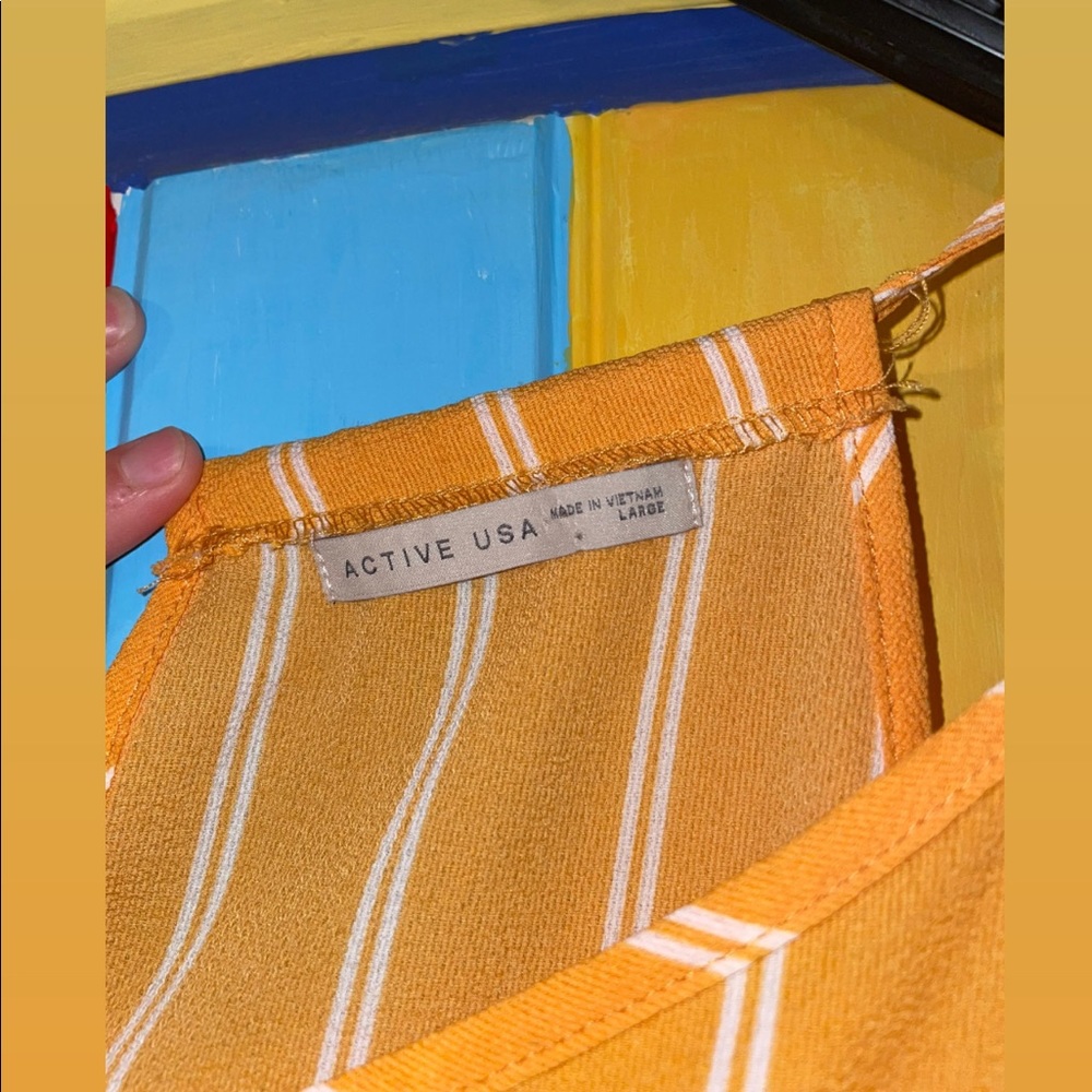 Yellow, sheer, like new tank top. - Picture 2 of 3